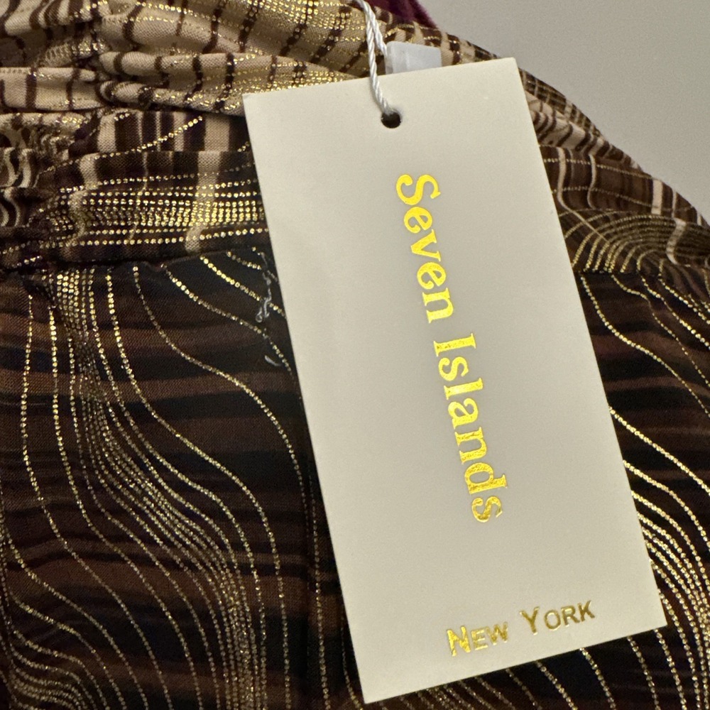 NWT Seven Islands Sleeveless maxi dress Womens S Brown Gold Animal Print Resort - Picture 12 of 16